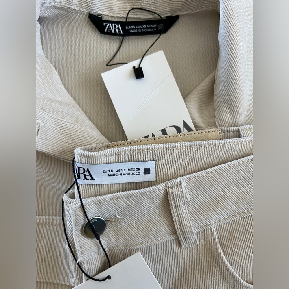 Zara Beige Corduroy Top and Pants - Picture 4 of 12